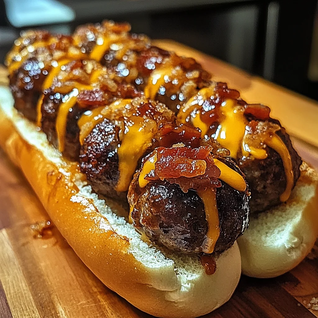 Bourbon BBQ Turkey Bacon Cheeseburger Meatball Subs Ready in 30 Minutes