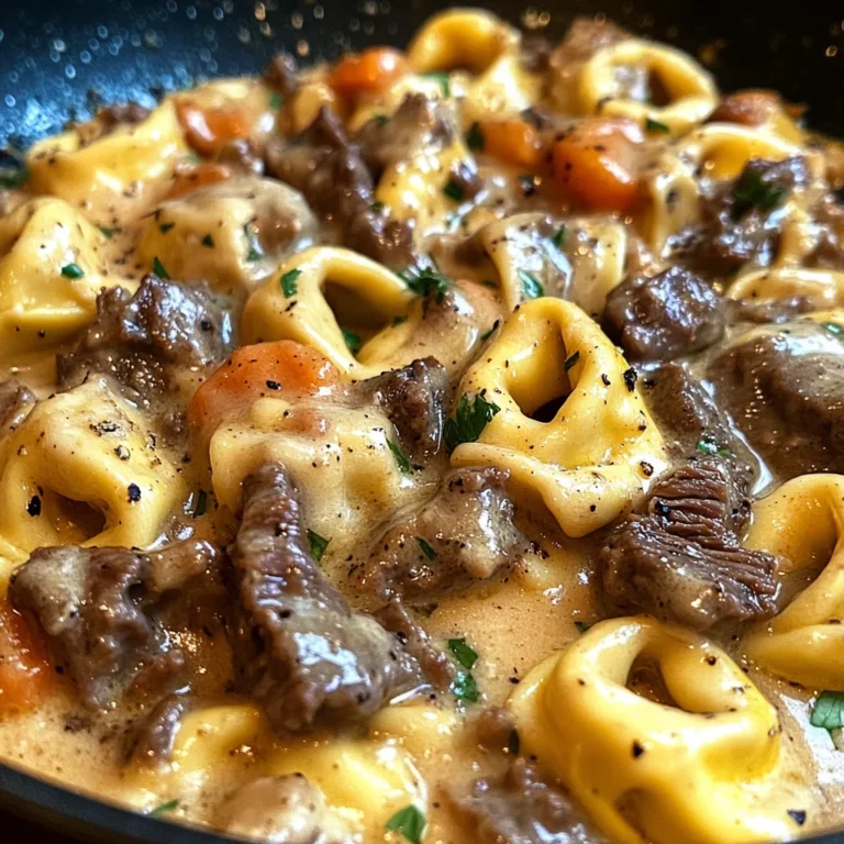 Cheesesteak Tortellini in Creamy Provolone Sauce