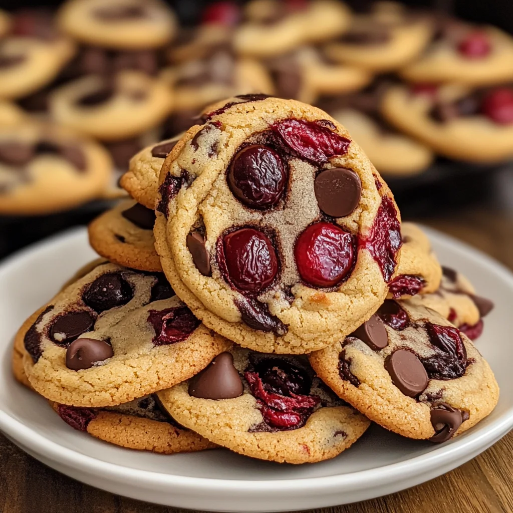 Cherry Chocolate Chip Cookies with Mocha Chips