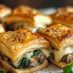 Creamy Mushroom & Spinach Stuffed Pastry Bites