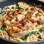 Creamy Tuscan Chicken with Orzo