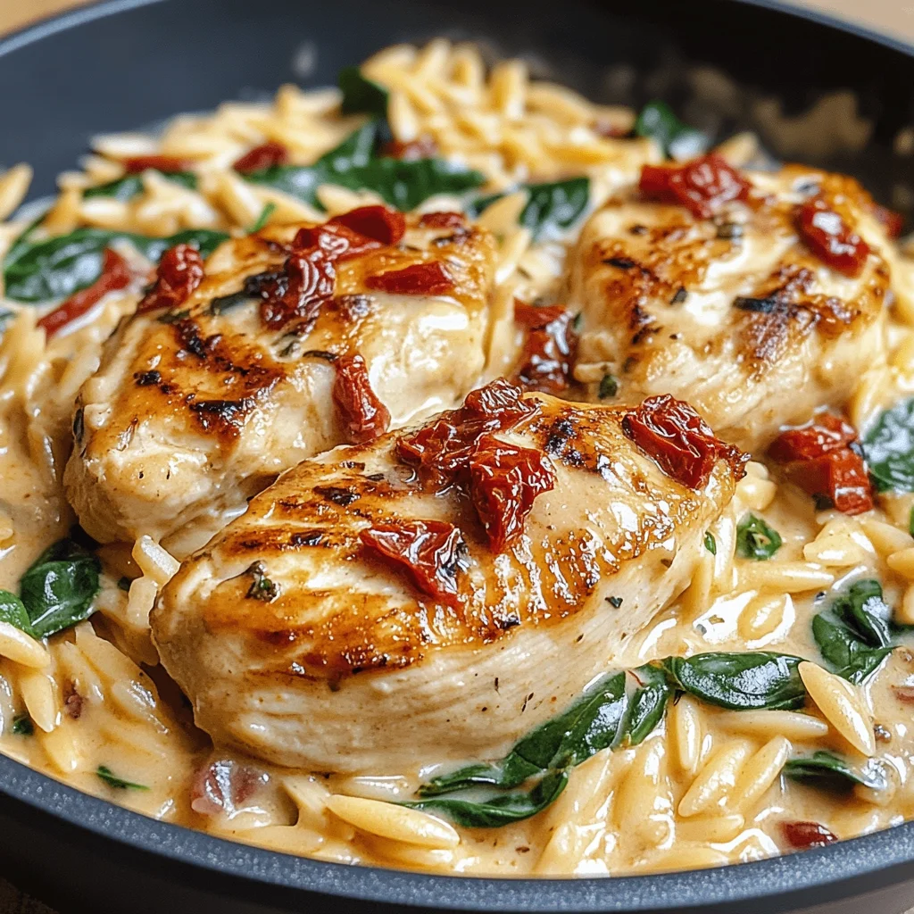 Creamy Tuscan Chicken with Orzo