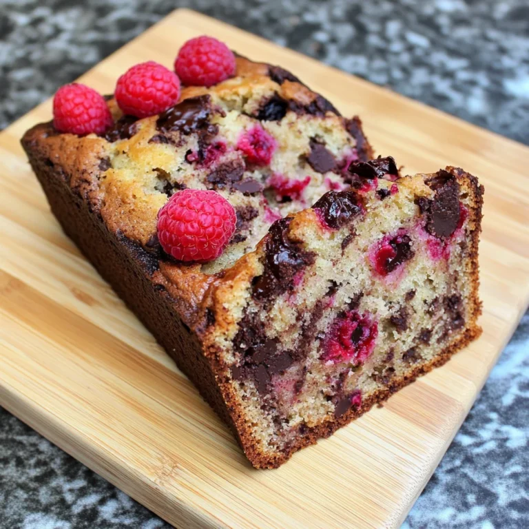 Raspberry Dark Chocolate Banana Bread