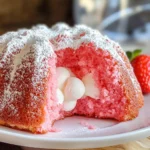 Strawberry Bundt Cake with Marshmallow Cream Filling