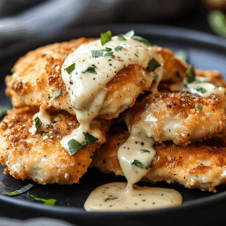 Crispy Parmesan Chicken with a Rich Garlic Sauce – Easy Dinner Idea