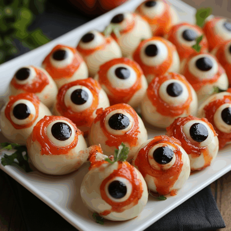Halloween Antipasto Eyeballs Appetizer