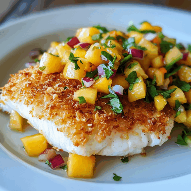 Tropical Coconut Crusted Fish with Mango Salsa