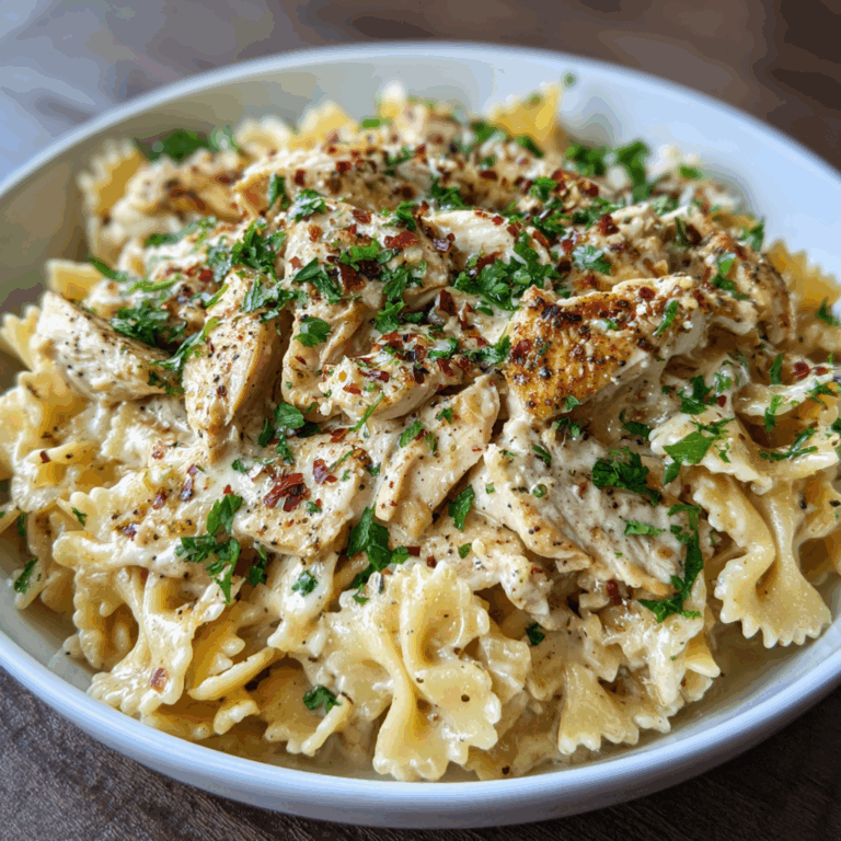 Creamy Crockpot Garlic Parmesan Chicken Pasta