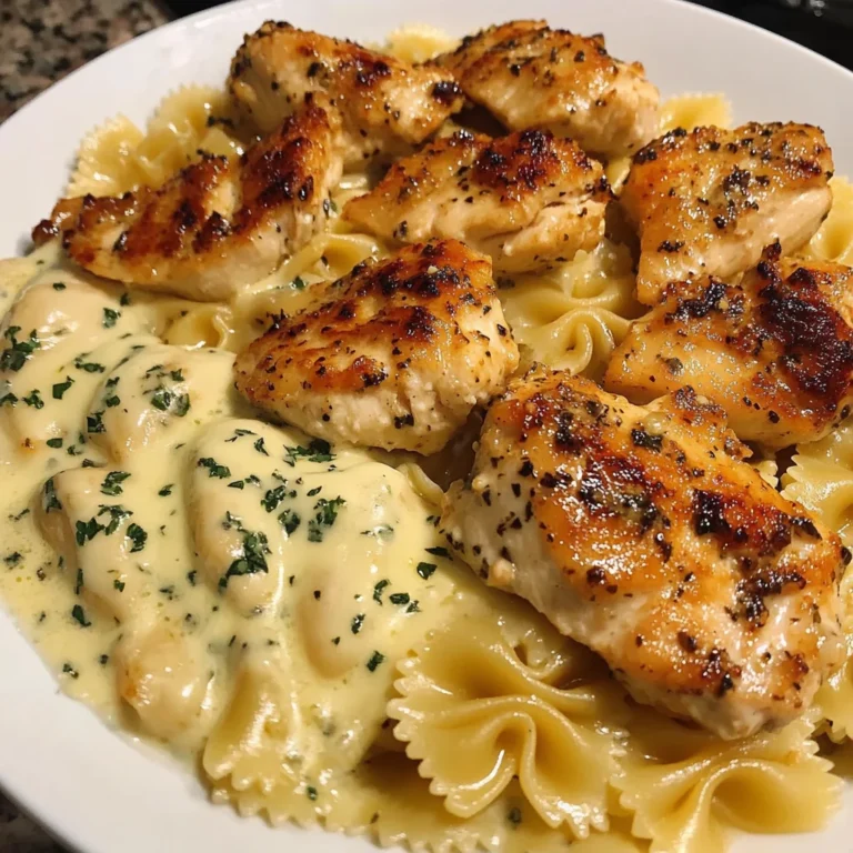 Cheesy Garlic Chicken Bowtie Pasta Recipe