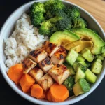Chicken, Rice & Veggie Bowl with Avocado