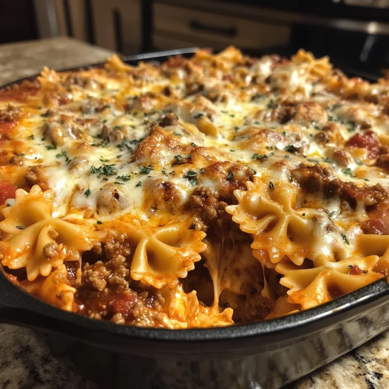 Creamy Baked Velveeta Bowtie Pasta with Italian Beef Marinara