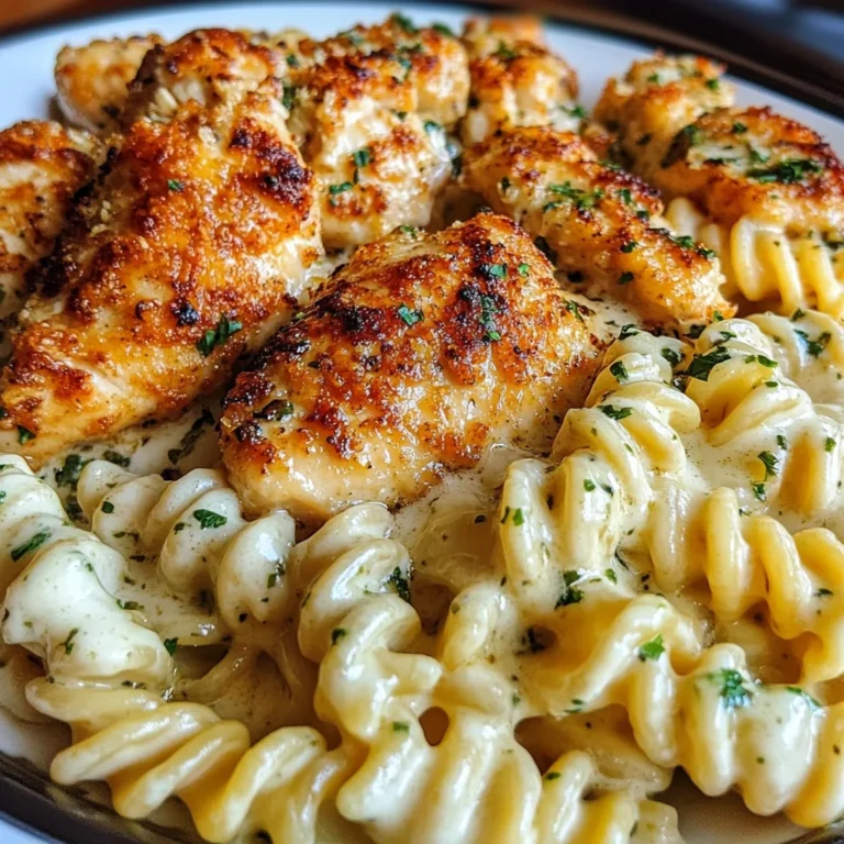Creamy Parmesan Chicken with Twisted Pasta and Garlic Sauce