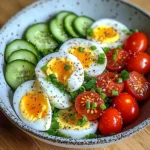 Garden Egg Bowl with Cucumber & Cherry Tomatoes