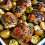 Garlic Herb Roasted Chicken Thighs with Baby Potatoes