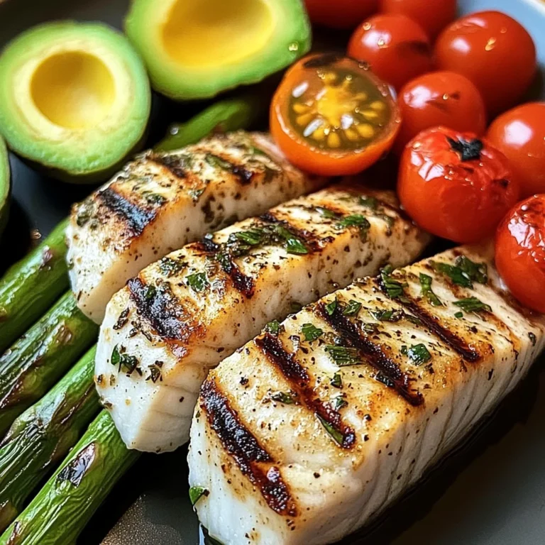 Herb-Grilled Fish with Asparagus, Avocado & Cherry Tomatoes
