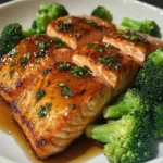 Honey Garlic Glazed Salmon with Steamed Broccoli