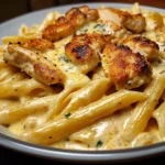 Spicy Garlic Chicken Penne in Velveeta Alfredo