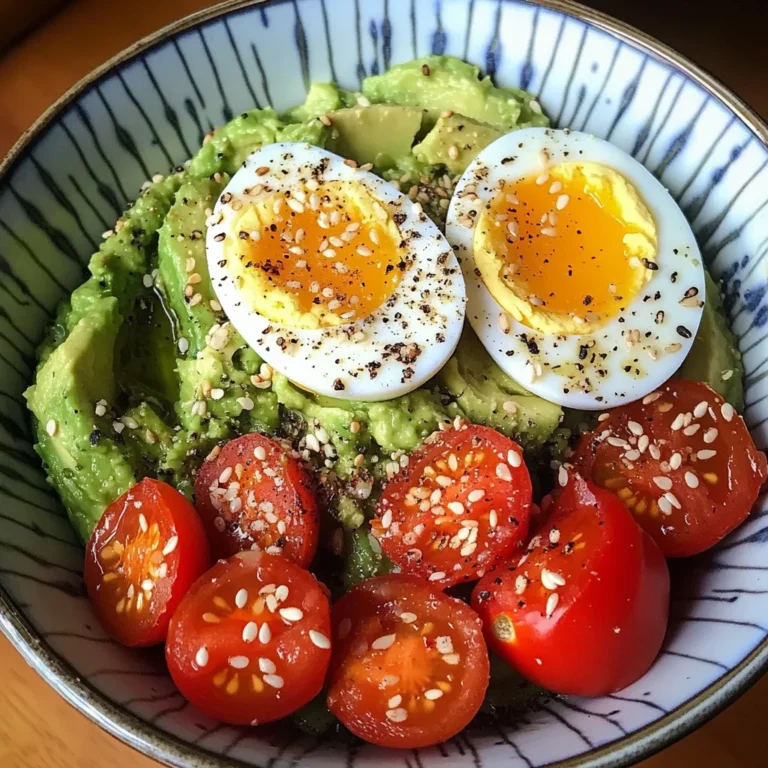 Avocado & Soft-Boiled Egg Bowl with Cherry Tomatoes & Sesame