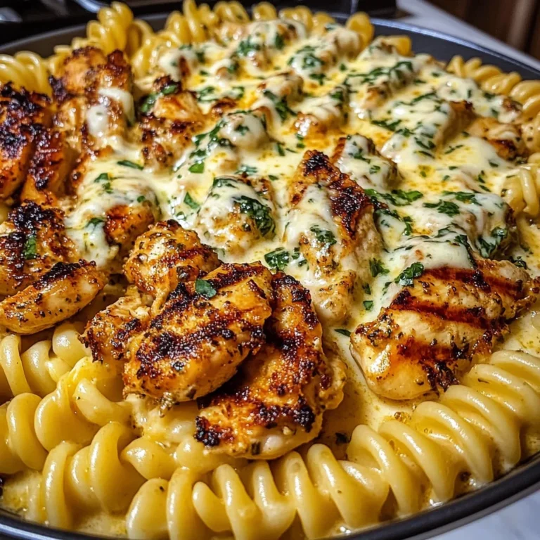 Cheesy Garlic Chicken Rotini in Cajun Cream Sauce