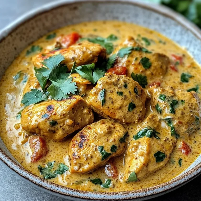 Creamy Coconut Chicken Curry with Naan