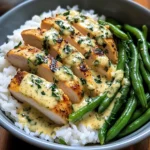 Creamy Herb Chicken Rice Bowl with Green Beans