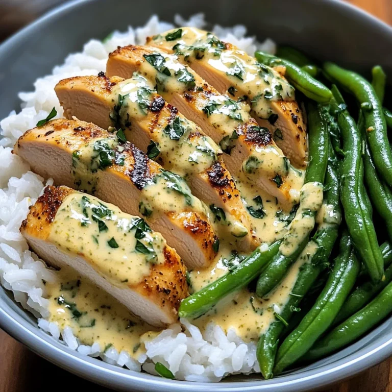Creamy Herb Chicken Rice Bowl with Green Beans